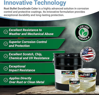 Rust Bullet DuraGrade Color - Green - 1 Gallon - Advanced Technology Corrossion Control, Rust Inhibitor & Protective Coating, Exceptional Adhesion, UV Resistant