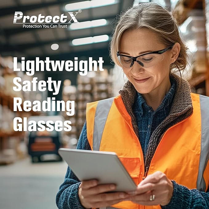 ProtectX Classic Safety Glasses, Anti-Fog Scratch Resistant Lenses, Protective Eyewear for Work, Indoor/Outdoor, ANSI Z87.1