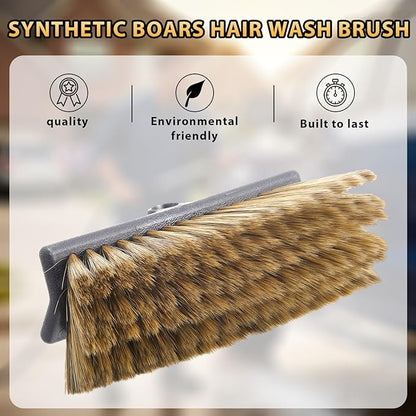 Boar's Hair Car Wash Brush 10 in Synthetic Bristles Safely Lifts Dirt Premium Curved Bristles Soft, Scratch-Free Cleaning Durable & Versatile for Cars, Trucks & Rvs