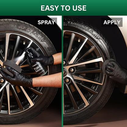 The Pro Stuff® Tire Shine - Satin Tire Dressing for Deep Black Finish | No Sling, Quick Drying, Solvent-Free | Car Tire Shine for Enthusiasts