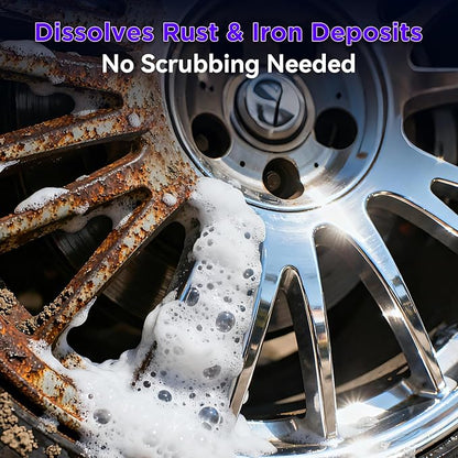 Wheel Cleaner & Rust Dissolver - 500ml, Acid-Powered Formula for Brake Dust & Iron Deposits, Safe for Alloy & Painted Rims