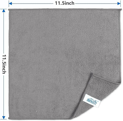 HOMEXCEL Grey Microfiber Cleaning Cloth, 8 Pack Cleaning Towels for Kitchen, Lint Free, Scratch-Free, Highly Absorbent, and Reusable Cleaning Rags for House, Window and Glass, Cars, 11.5 X11.5 inch