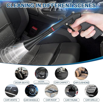 Senduzll Tornado Car Cleaning Gun, Dry Car Detailing Tools, Aluminum Alloy Bearing Nozzlefor, Car Quickly Blasts Dirt and Dust Works with Air Compressor (Black)