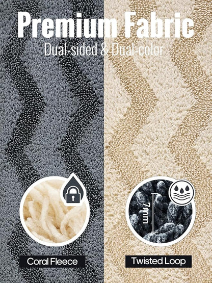 Fantasticlean Large Car Drying Towel- 26‘’ by 20'', 2 Pack-Premium Microfiber Cleaning Cloth with Twisted Loop & Coral Fleece, Ultra Absorbent, Scratch-Free for Car Detailing