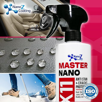 Nano Leather and Suede Hydrophobic Spray, Water and Stain Repellent, Waterproofing for Boots, Car Seats, Furniture, Jackets, Shoes, Bags and More (13.52 fl.oz)