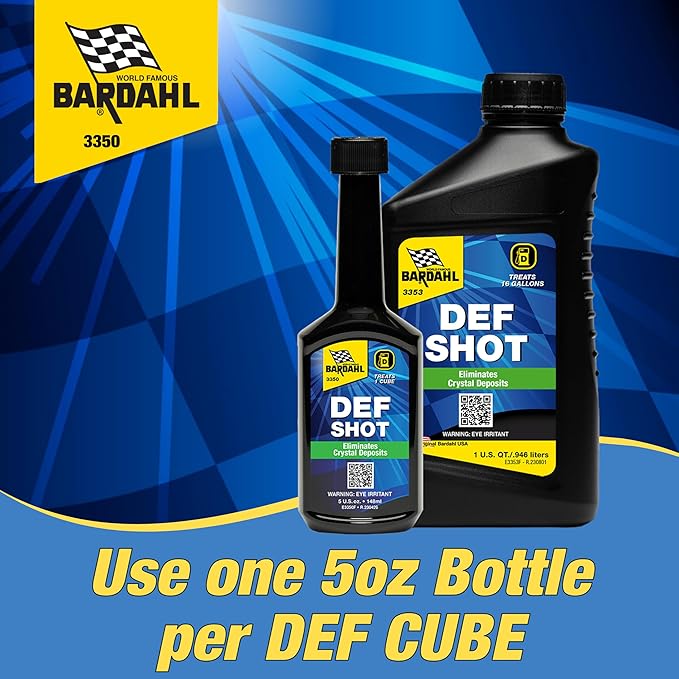 Bardahl 3350 DEF-Shot - The Ultimate DEF Cleaner and Anti-Crystallization Diesel Additive Reducing DEF Consumption - 5oz (8-Pack)