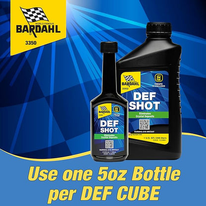 Bardahl 3350 DEF-Shot - The Ultimate DEF Cleaner and Anti-Crystallization Diesel Additive Reducing DEF Consumption - 5oz (8-Pack)