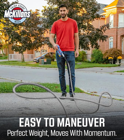 McKillans® Pressure Washer Hose 50 ft - Flexible & Kink-resistant - Steel-Braided & Durable- M22-14mm Stainless Steel Plug - Power Washer Hose - High Pressure 1/4" Inner Diameter - Long 50 ft Reach