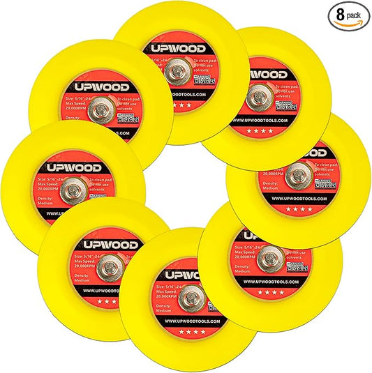 UPWOOD 8 pcs 3 inch 5/16"-24 Thread Hook and Loop Backing Pad for Mini Air Sander Polisher