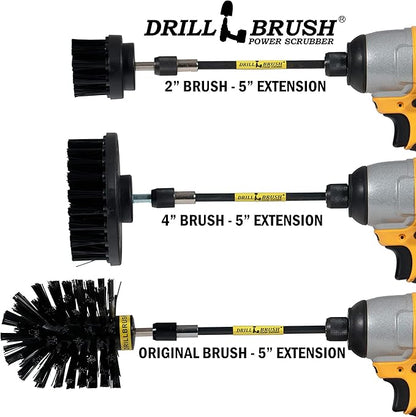 BBQ Scrubbing Brush Set - Electric Spin Scrubber Grill Accessories - Grill Brush Cleaning Kit with Extension - Outdoor Cleaning Supplies - Industrial Scrubbing - Driveway Cleaner