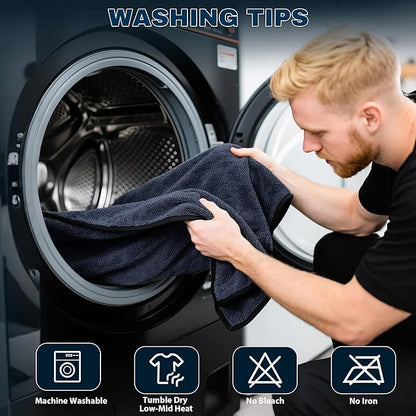 4PCS Car Drying Towel Microfiber Detailing Kit - 36x24 in Car Towels Cleaning Supplies, Reusable Shammy Quick Dry Cloth for Carwash, for Auto, Boat, RV, Garage & Home, Scratch-Safe Absorbent Cleaning