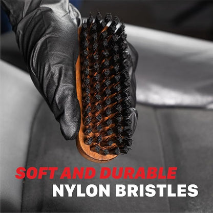 Maxshine Universal Leather & Upholstery Brush – Durable Nylon Bristles for Car Detailing – Ideal for Cleaning Seats, Carpets & Interior Surfaces – Gentle, Effective Detailing Tool