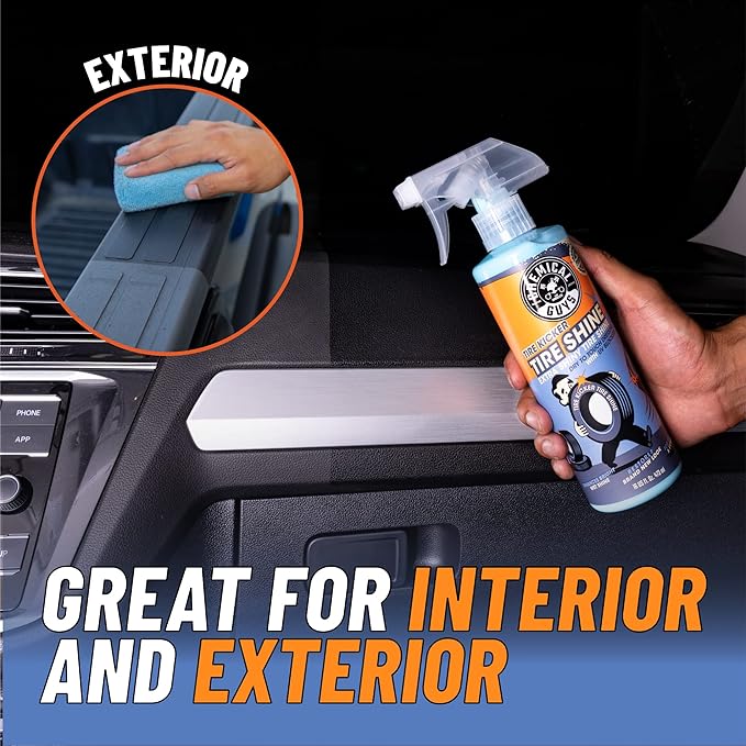 Chemical Guys Tire Kicker Sprayable Extra Glossy Tire Shine Spray, Dry-to-Touch Dressing - Restores Wet Look to Rubber, Vinyl, and Plastic, Safe for Cars, Trucks, Motorcycles, RVs, and More - 128 oz