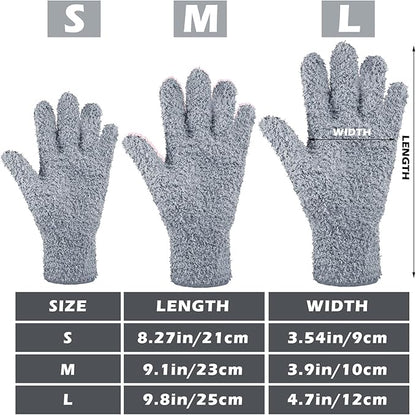 Patelai 3 Pairs Microfiber Plant Dusting Gloves Leaf Cleaning Gloves for Indoor Plants, Blinds, Furniture, House(Small,Dark Blue, Gray, Khaki)