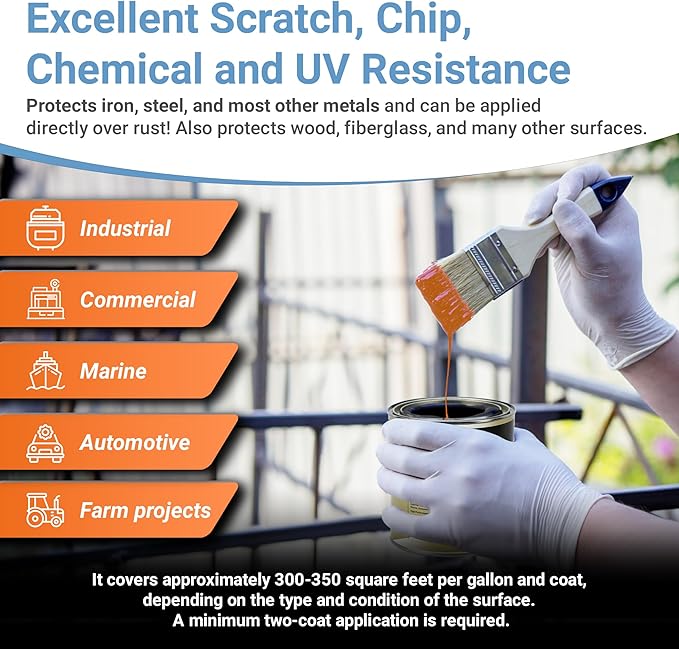 RUST BULLET DuraGrade Color - Orange - 5 Gallon - Advanced Technology Corrossion Control, Rust Inhibitor & Protective Coating, Exceptional Adhesion, UV Resistant