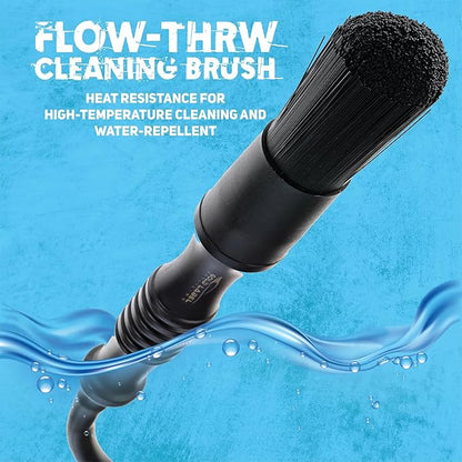 Flow-Thru Automotive Grade Parts Washer Brush with 28-Inch Hose – Cleaning Tool for Precision Parts Washing – Compatible with Parts Washer Nozzle, Ensures Efficient Cleaning