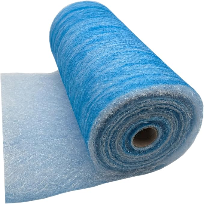 Paint Booth Exhaust Fiberglass Filter Roll, Blue/White Paint Arrestor for Spray Booth (30" x 100ft)