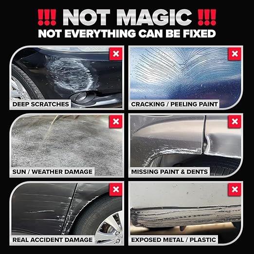 Carfidant Black Scratch and Swirl Remover - Car Paint Scratch Repair & Polishing Compound Kit with Buffer Pad - Restores Gloss & Removes Swirls, Oxidation & Light Scratches - 8.4 fl oz