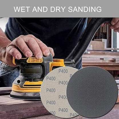 6 Inch 50 Pcs Wet Dry Sanding Discs Hook and Loop, 600 Grit Sandpaper Automotive Wood Metal Polishing & Sanding, Silicon Carbide Sand Paper for Random Orbital Sander (Grit 600)