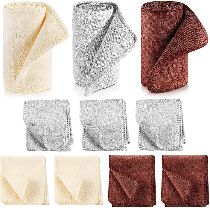 10 Pcs Shine Shoes Cloth Kit Polish Dauber Applicators Cleaning Leather Shoes Boots Microfiber Care Cloths Suede Cleaner