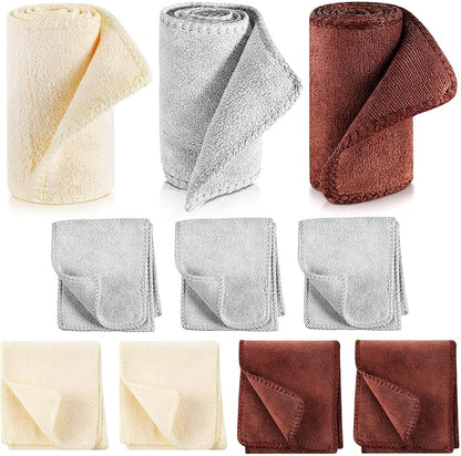 10 Pcs Shine Shoes Cloth Kit Polish Dauber Applicators Cleaning Leather Shoes Boots Microfiber Care Cloths Suede Cleaner