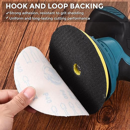 Kozelo 25 Pcs Sanding Discs 7 Inch 80 Grit Hook and Loop Orbital Sandpaper Suitable for Metal Wood Furniture DIY Grinding and Polishing, Blue