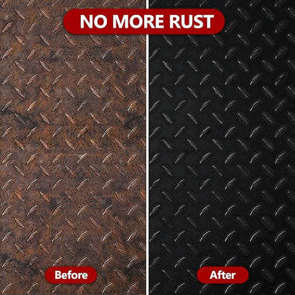 4-in-1 Rust Converter & Metal Primer, 34 Fl Oz Black Rust Inhibitor Paint for Metal, Automotive Rust Reformer, Industrial Grade Water Based, Heat Resistance & UV Resistant