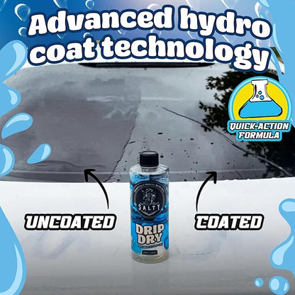 Salty Captain Drip Dry Hydrophobic Coating 16.9oz – Post Wash Hydro Coat Safe for Cars, Boats & RVs – Glossy, UV-Protected Finish – Foam Gun Compatible & Easy to Apply – Premium Lab Tested Quality