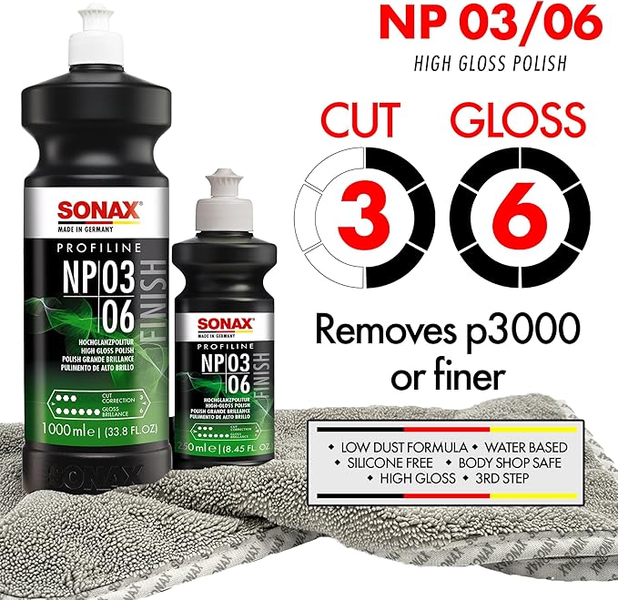 SONAX Profiline Nano Polish 3/6 | Medium-Cut Polish with Ultra-Fine Finish | Remove Swirls, Water Spots & Oxidation | No Haze, Dust-Free Formula | Safe for All Paint Systems & Body Shops | 208500 | 5L