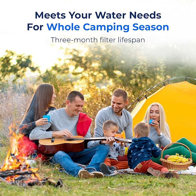 Waterdrop RV Water Filter, NSF Certified, Reduces Chlorine, Bad Taste, Odor, 4 Pack with 2 Flexible Hose Protector