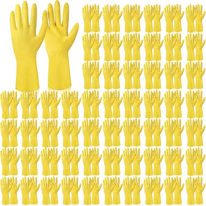 Gandeer 36 Pair Reusable Household Gloves Long Rubber Dishwashing Gloves Kitchen Cleaning for Dishes Clean Gardening