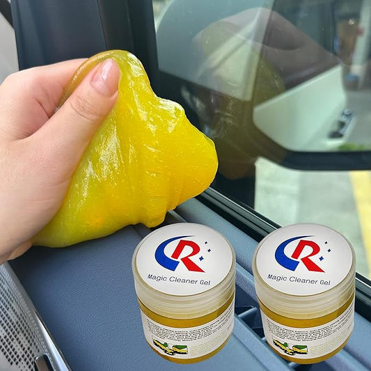 CR CHRWLIN 2-Pack Car Cleaning Gels Car Interior Cleaner Putty Slime Auto Detailing Tools Universal Dust Removal Cleaning Kit for Car Accessories Vents 3C Office Scented Yellow