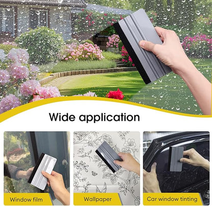 HIDBEA Window Felt Squeegee Tool, Vinyl Scraper for Window Privacy Film, Wallpaper and Car Glass, Tint Squeegee Installation Tool Protection Scratches Film Soothing, 5.9 * 3.1 Inch, Grey