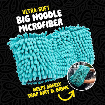 Chemical Guys Grip & Glide 2-Handed Wash Mitt XL Wash Mitt - Extra Large Chenille Microfiber Car Wash Mitt for Scratch-Free Cleaning - Holds More Suds, Traps Particles Safely - Comfortable Cuff