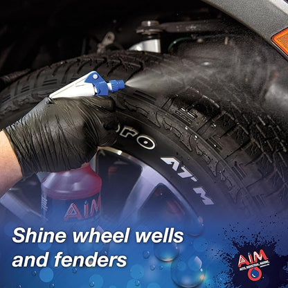 AIM Chemicals Super Gloss - Durable long lasting Tire Shine, Rubber & Vinyl Protector, Long-Lasting UV Protection, Versatile Application for Tires, Plastic Trims, Bumpers, 1 Quart