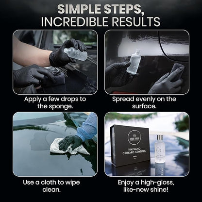 Magic Shield Ceramic Coating PRO 10H - Self-Healing | Long lasting for 2 cars+ | Advanced SiO2 Protection | Easy Application | Candy-Like Gloss | Perfect for Cars, Motorcycles, RVs, and Boats (50ml)