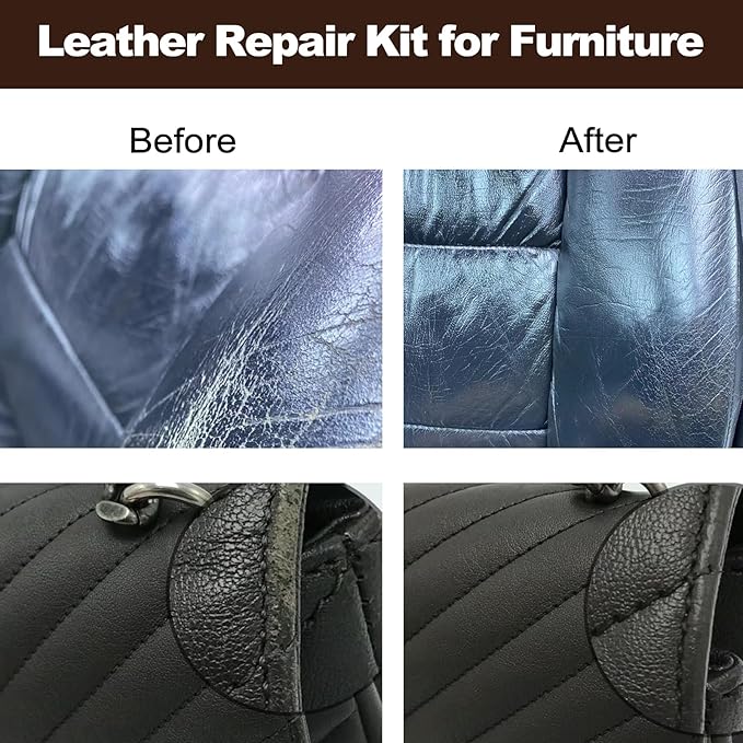 DOTUHAO Leather Recoloring Balm, Brown Leather Scratch Repair, Leather Dye,Leather Paint,Leather Restorer for Shoes, Sofa,Purse Handbags,Couch, Car Seat,Coat and Jacket (Brown)