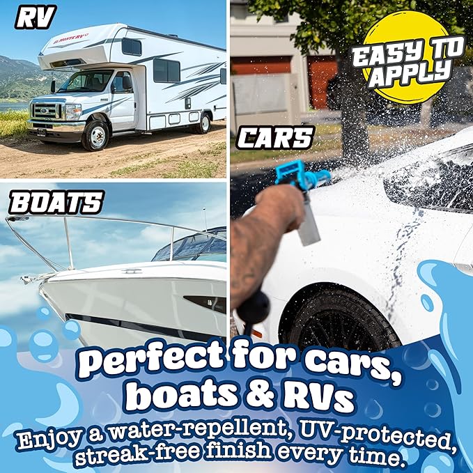 Salty Captain Drip Dry Hydrophobic Coating 16.9oz – Post Wash Hydro Coat Safe for Cars, Boats & RVs – Glossy, UV-Protected Finish – Foam Gun Compatible & Easy to Apply – Premium Lab Tested Quality