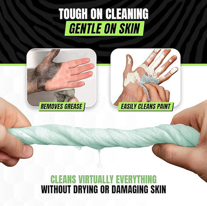 Grip Clean Heavy Duty Hand & Tool Cleaning Wipes – Waterless Hand Cleaner for Mechanics, Garage & Shop Use – Dual-Sided Grease, Oil & Paint Remover Wipes with Citrus Scent - 72ct (6 Pack)