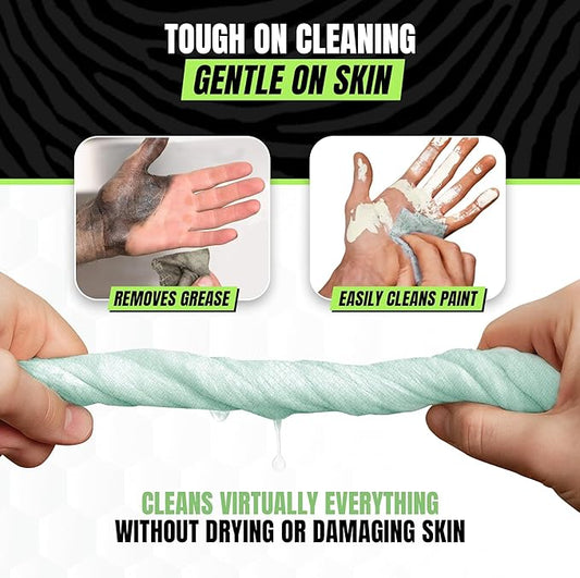 Grip Clean Heavy Duty Hand & Tool Cleaning Wipes – Waterless Hand Cleaner for Mechanics, Garage & Shop Use – Dual-Sided Grease, Oil & Paint Remover Wipes with Citrus Scent - 72ct