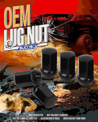 32pcs 14x1.5 OEM Lug Nuts for Chevy Silverado GMC Sierra 2500 3500,14mmx1.5 Black One-Piece Wheel LugNuts 1.75" H 7/8" Hex Replacement 2012+ Ram 2500 3500, 8 Lug Stock Wheel GM Part No 611-236 9596070
