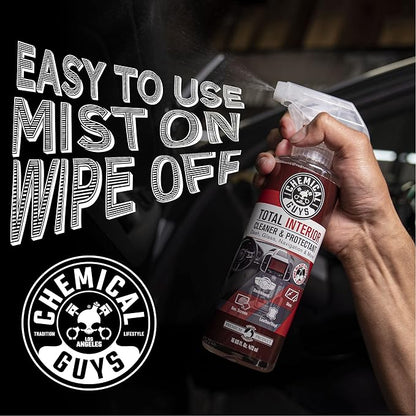 Chemical Guys Total Interior Cleaner & Protectant (Safe on Dash, Leather, Vinyl, Plastics, Trim, Glass, Fabric & More), 32 fl oz - Black Cherry Scent