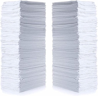 SIMPLI-MAGIC Cotton Shop Towels 14"x12" (145 Pack) – Reusable Cleaning Shop Rags for Automobiles, Industries, Garage and Homes (White)