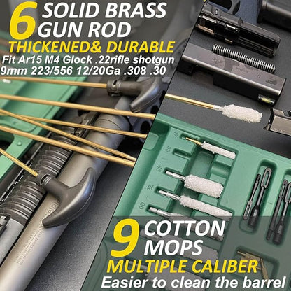 iunio Gun Cleaning Kit, Universal Gun Cleaning Kit for All Caliber Shotgun Pistol Rifle Cleaning Kit with Mat Portable Case