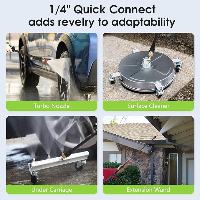 Pressure Washer 5000 PSI,2.8 GPM Power Washer with Foam Cannon,Portable Cleaner with 33ft Hose Reel,4 Nozzle Tips,and Soap Bottle for Cars/Home/Driveways/Patios/Decks/Fences(Dark Green)