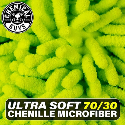 Chemical Guys MIC49302 Chenille Premium Scratch-Free Microfiber Wash Mitt, Lime Green, 9.6" x 2.3" x 7" (Pack of 24)