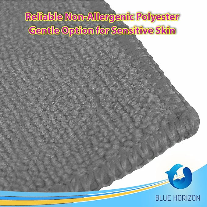 Blue Horizon Microfiber Cleaning Towels, Pack of 24, Ultra Soft Plush Washcloth, All Purpose Premium Microfiber Detailing Cleaning Cloths (16" x 16", Gray)