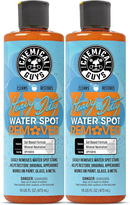 Chemical Guys Heavy Duty Water Spot Remover Gel for Paint, Glass, and Metal - Mineral and Water Spot Remover for Cars, Trucks, Motorcycles, RVs & More - 16 oz (2 pack)