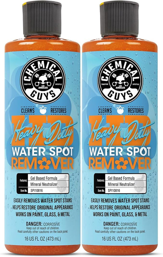 Chemical Guys Heavy Duty Water Spot Remover Gel for Paint, Glass, and Metal - Mineral and Water Spot Remover for Cars, Trucks, Motorcycles, RVs & More - 16 oz (2 pack)