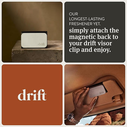 Drift Car Air Freshener - Stone Fragrance - Automotive Odor Eliminator - Long Lasting Scent - Scent Refill - Coconut & Pistachio Starter Kit